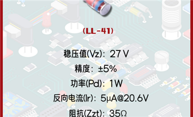 【每日一品】Slkor乐虎游戏微27V稳定电压值的稳压二极管ZM4750A，广泛应用于汽车充电系统等领域