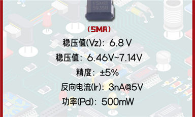 【每日一品】Slkor乐虎游戏微6.8V稳定电压值的稳压二极管MMSZ5235B，广泛应用于电源供应器等领域